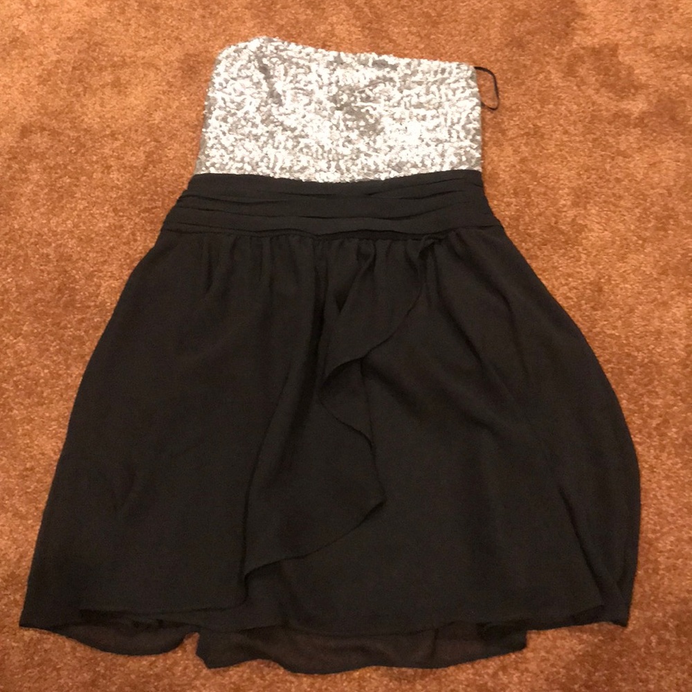 Black & silver sequin cocktail dress